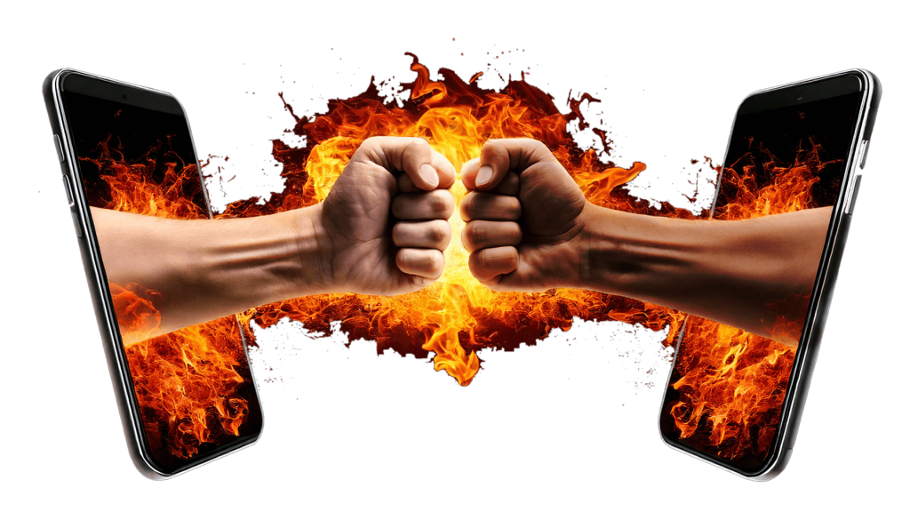 Graphic for wingit app with two mobile phones and two men's hands doing a fist-bump